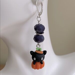 HAND CRAFTED HALLOWEEN EARRINGS Orange Black Green White Purple Silver